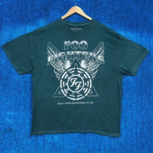 Foo Fighters Everything Or Nothing At All Rock Green T-Shirt Size Extra Large - Picture 1 of 4